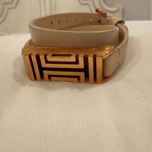 Gold and Cream Geometric Bracelet